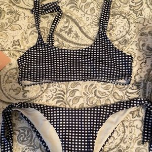 Zaful Navy Gingham Bikini FLASH SALE